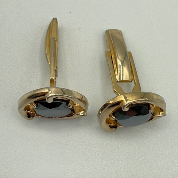 RARE Sherman Senator Cufflinks with Hematite and Gold Plated Vintage Cufflinks - Picture 9 of 10